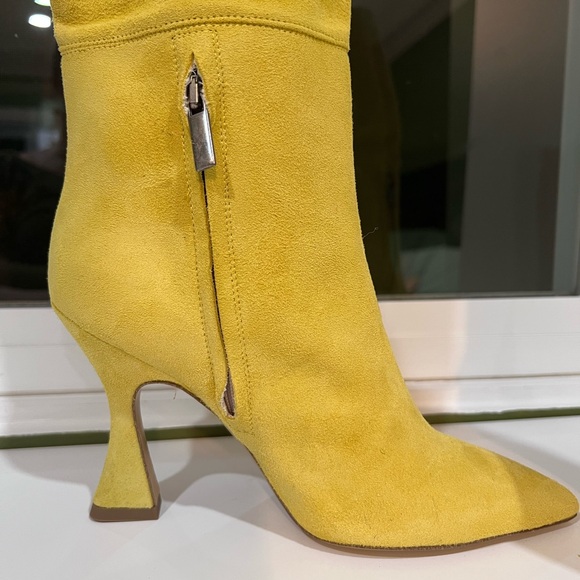 Hegos Milano Yellow Suede Slouchy Boots 37/7 - Picture 6 of 16
